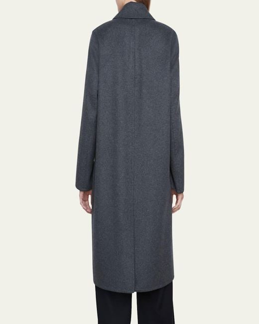 Vince Black Classic Straight Wool-Blend Coat