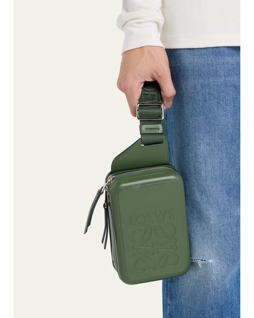 Loewe Green Molded Sling Crossbody Bag for men