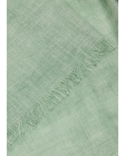 Cesare Attolini Green Cashmere-silk Scarf for men