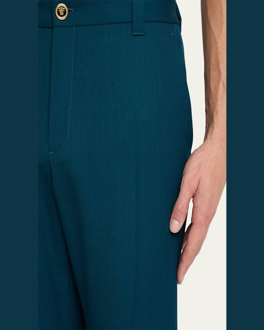 Versace Blue Wool Jogger Pants for men