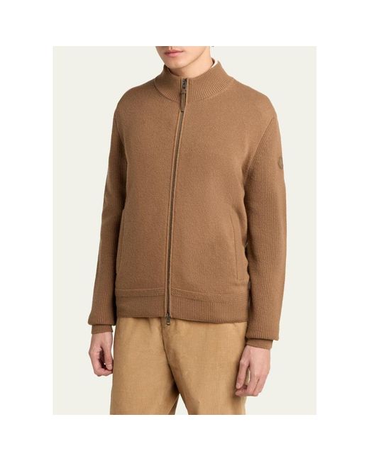 Moncler Brown Virgin Wool Blend Jacket for men