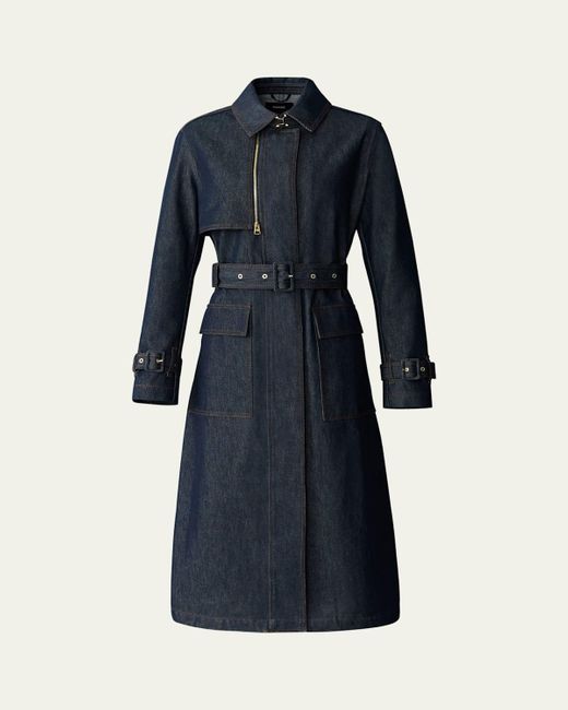 Mackage Women's Blue India Belted Trench Coat