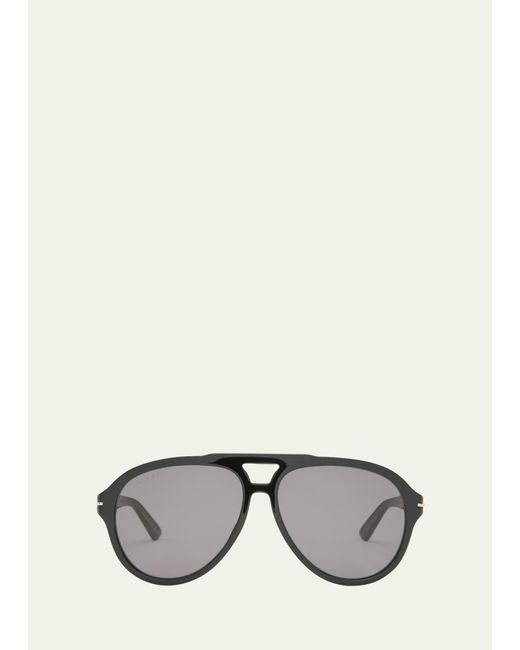 Gucci Gray GG1443Sm Acetate Aviator Sunglasses for men