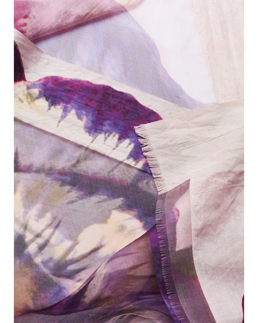 Faliero Sarti Multicolor Floral Print Silk Scarf