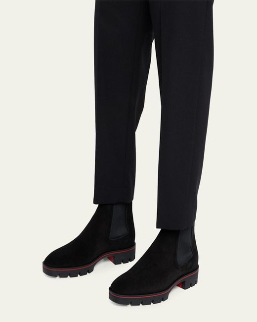 Christian Louboutin Black Alpinosol Lug Sole Chelsea Boots for men