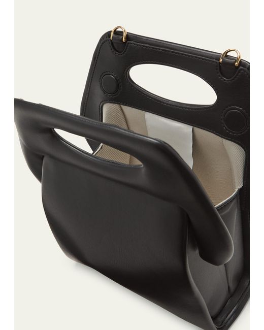 THEMOIRÈ Black Clori Vegan Leather Top Handle Bag