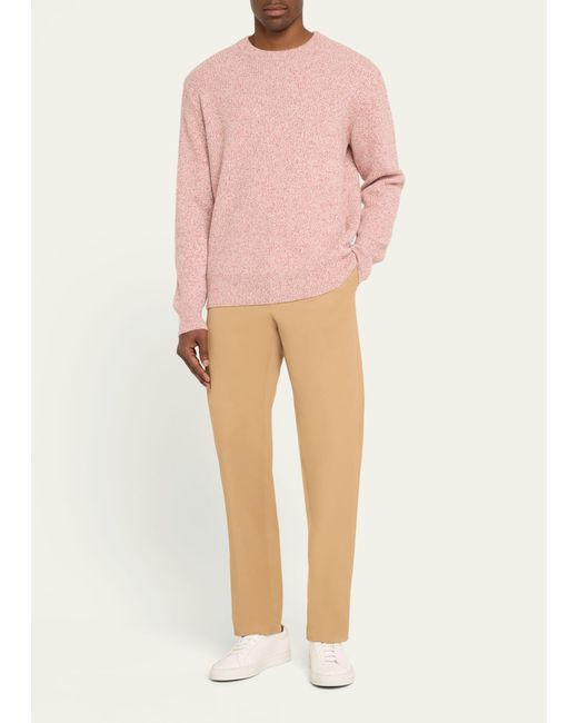 Bergdorf Goodman Pink Watercolor Twist Cashmere Crewneck Sweater for men