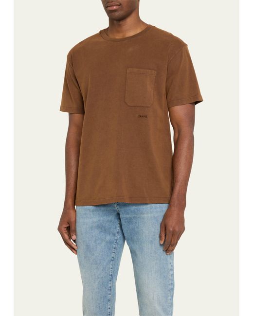 FRAME Brown Relaxed Vintage Washed Tee for men