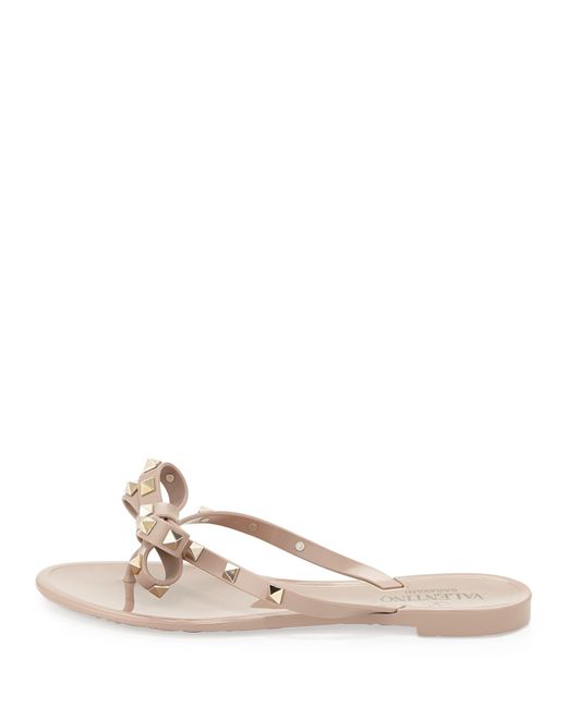 rockstud pvc thong sandals