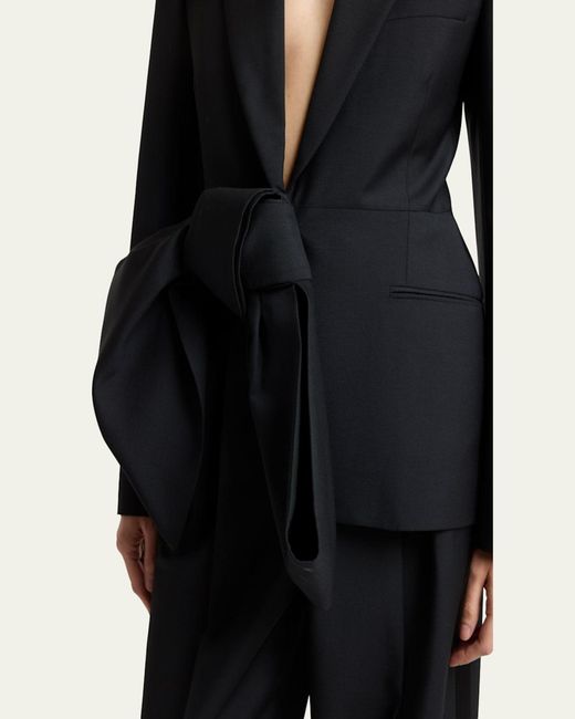 Givenchy Black Wool-Mohair Bow Jacket