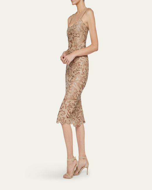L'Agence White Kazuko Lasercut Midi Dress