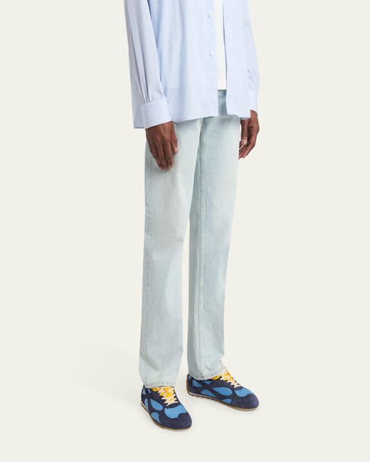 Bottega Veneta Blue Orbit Flash Nylon And Suede Low-Top Sneakers for men