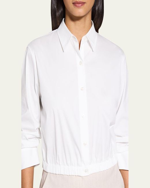 Theory Natural Fixed-Sleeve Poplin Top