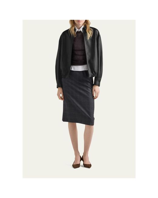 Prada Black Nappa Leather Zip Jacket