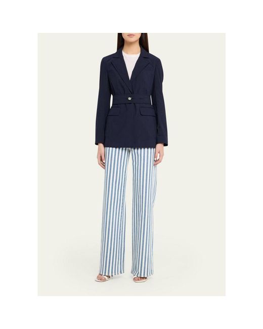 Veronica Beard Blue Howard Belted Jacket
