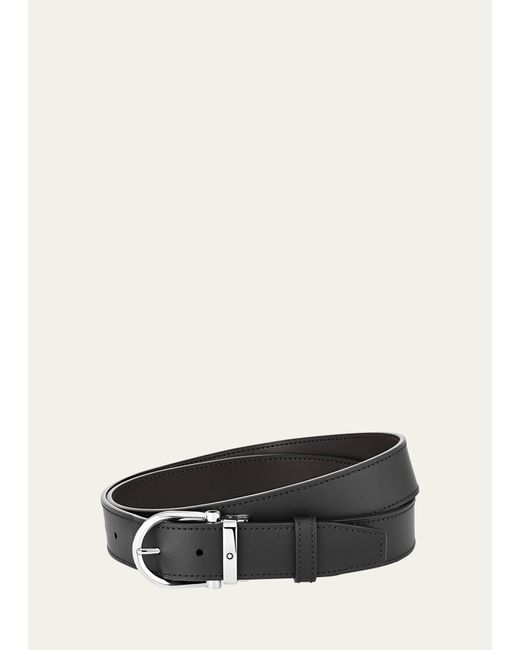 Montblanc White Leather Buckle Belt for men