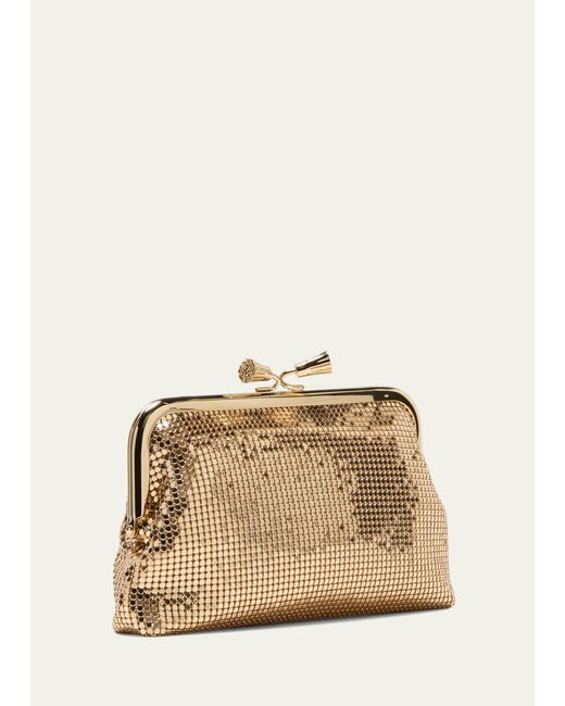 Anya Hindmarch Maud Tassel Metal Mesh Clutch Bag in Natural Lyst