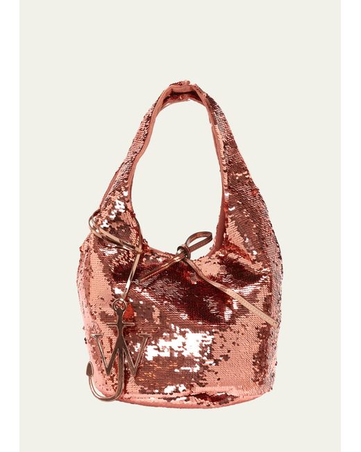 J.W. Anderson Pink Mini Sequin Shopper Tote Bag