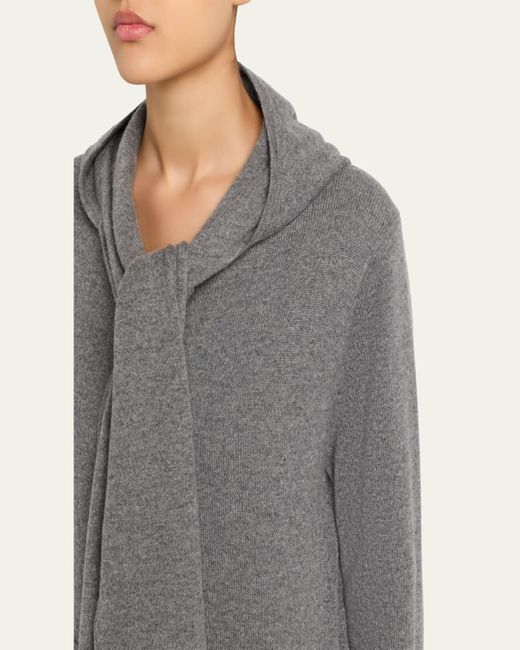 Michael Kors Gray Cashmere Scarf Hoodie