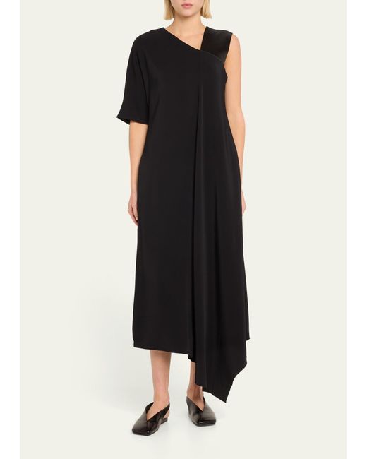 Co. Black Napkin Asymmetric One-shoulder Dress