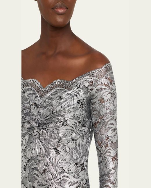 Rabanne White Off-The-Shoulder Lace Midi Dress