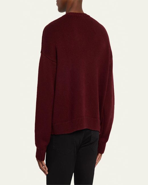 FRAME Red Wool And Cashmere Knit V-Neck Sweater for men