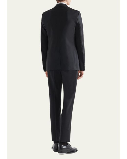 Prada Black Wool-mohair Solid Suit for men