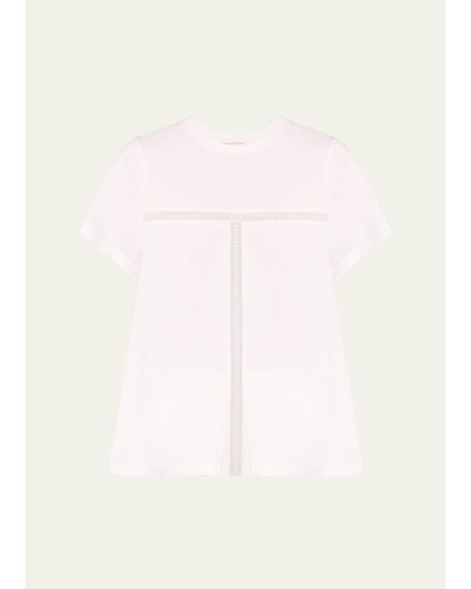 Chloé Natural Ladder-stitched Jersey Top