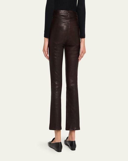 FRAME Black The Leather Reboot Crop Jeans
