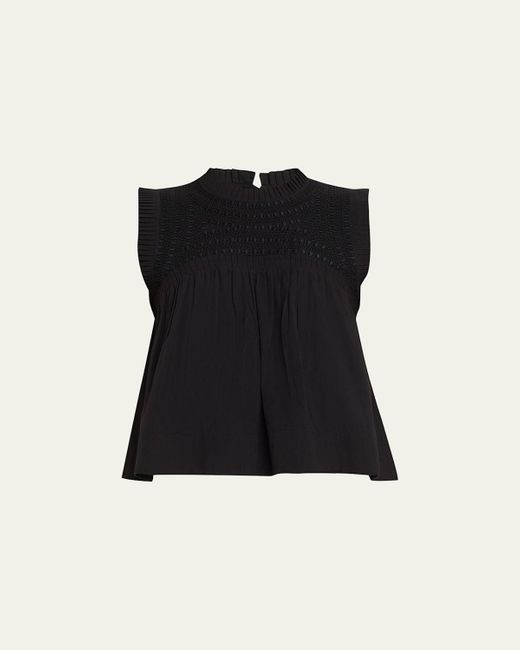 Sea Black Larissa Embroidered Tank Top