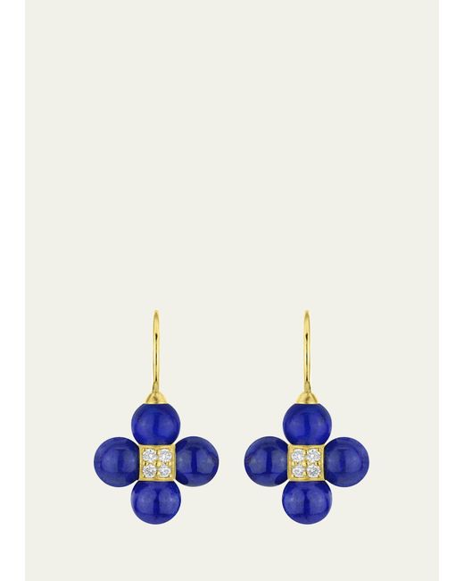 Paul Morelli White Sequence Lapis And Diamond Drop Earrings