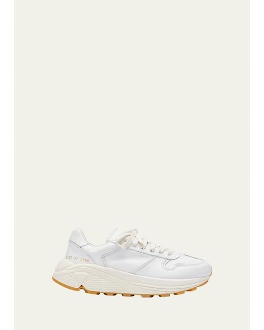 Common Projects White Premium Leather Runner Sneakers
