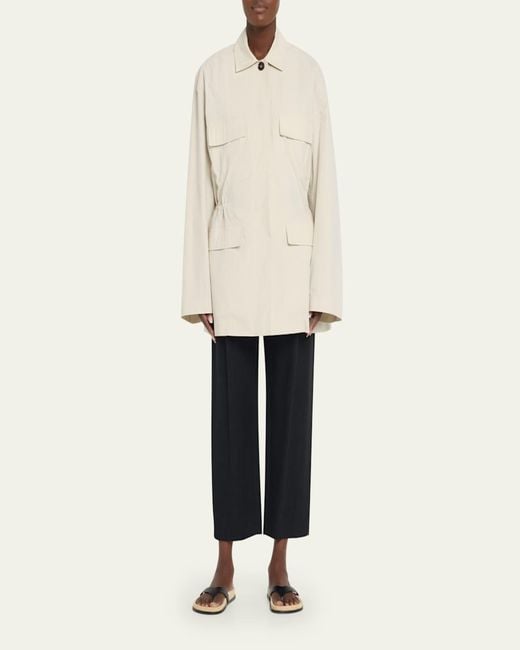 Totême  Natural Collared Drawstring Jacket