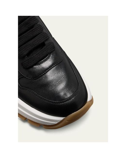 Prada White Leather Logo Runner Sneakers
