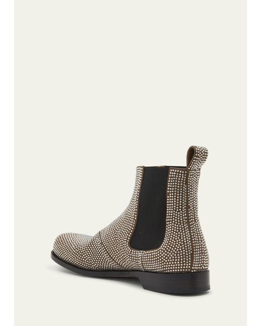 Loewe White Campo Suede And Crystal Chelsea Boots for men