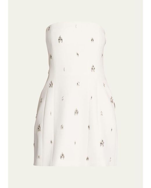 A.L.C. Natural Elsie Strapless Jewel-embellished Mini Dress