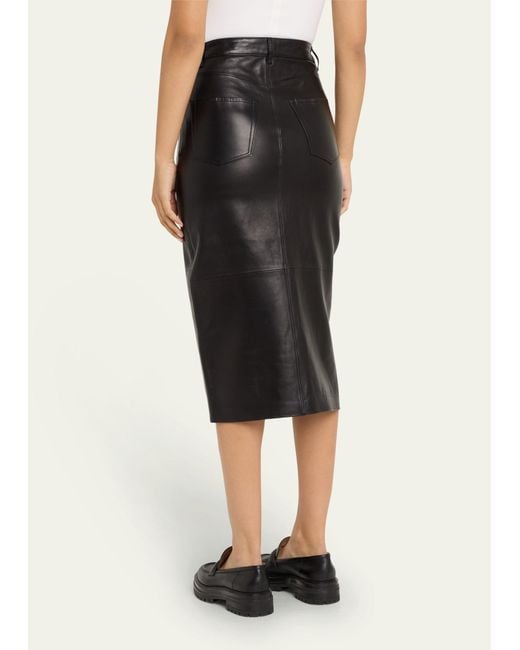 FRAME Black The Leather Midaxi Skirt