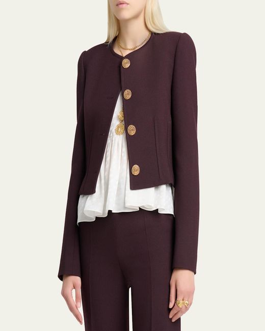 Chloé Purple Wool Crepe Single-Breasted Jacket