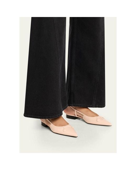 Marni Natural Trunkaroo Leather Pointed-Toe Slingback Flats