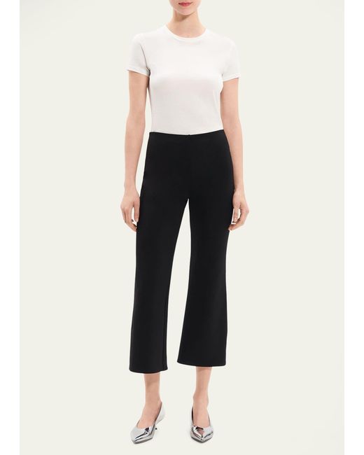 Theory Scuba Midrise Kick Flare Pants in Black Lyst