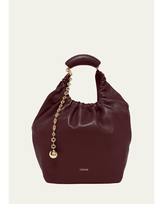 Loewe Purple Squeeze Small Shoulder Bag In Napa Leather