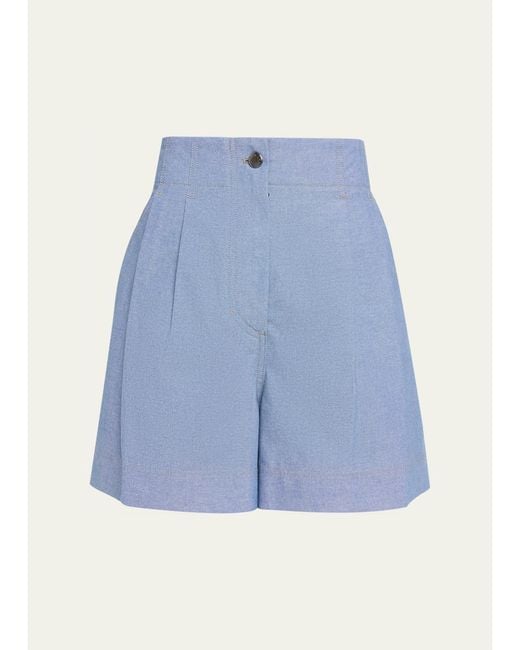 Moncler Blue Chambray Shorts