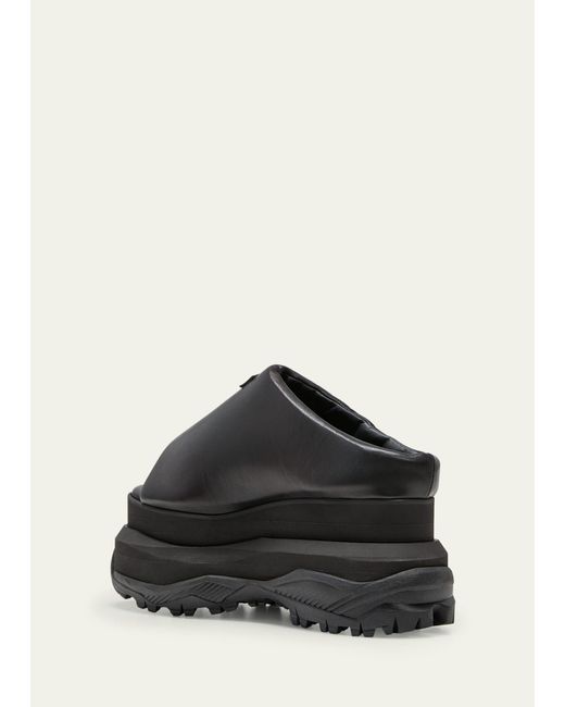 Sacai Black Padded Leather Sporty Mule Sandals