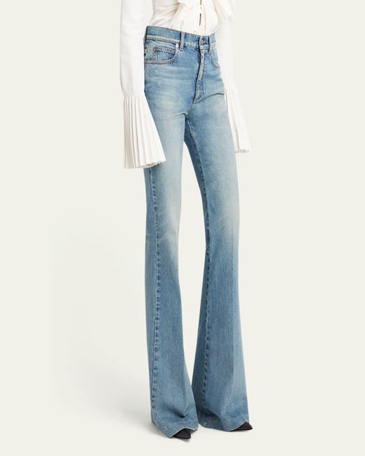 Alexander McQueen Blue Boot-Cut Leg Denim Pants