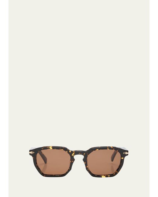 Karen Walker Natural Keyhole Acetate Square Sunglasses