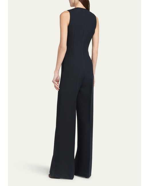 Stella McCartney Blue Tailored Jumpsuit With Chain Detail