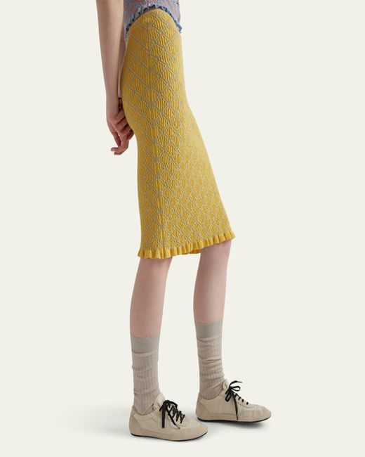 【関税&送料込】Prada Yellow Cashmere Mini Skirt Cashmere miniskirt in yellow - Prada | Mytheresa