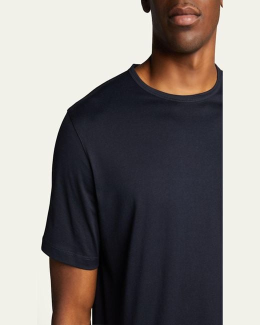 Theory White Precise Luxe Cotton Short-Sleeve Tee for men