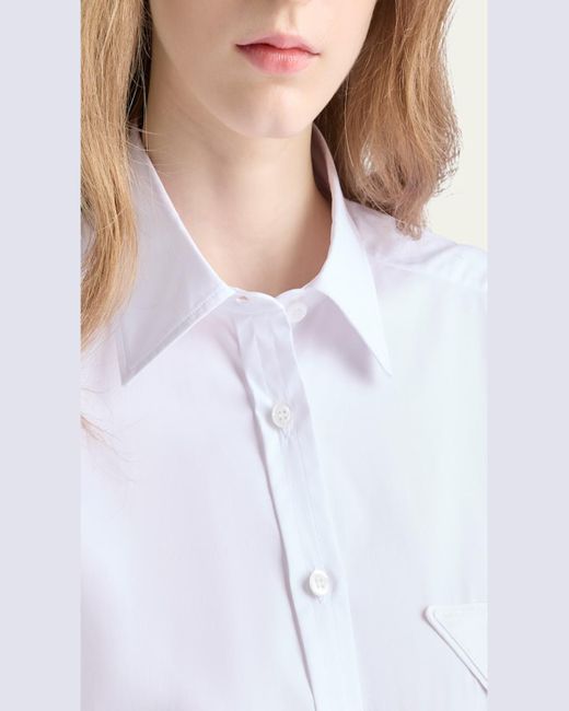 Prada White Button Down Poplin Shirt