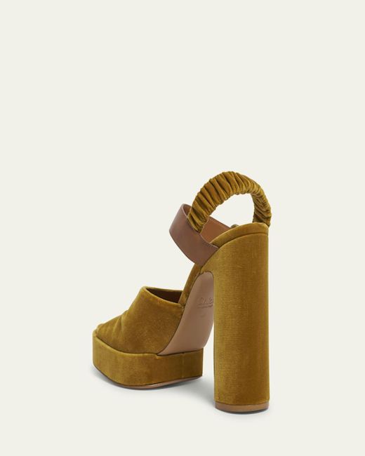 Chloé Pink Aria Ankle-Strap Platform Sandals